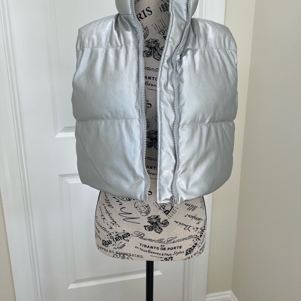 Puffer vest jacket silver